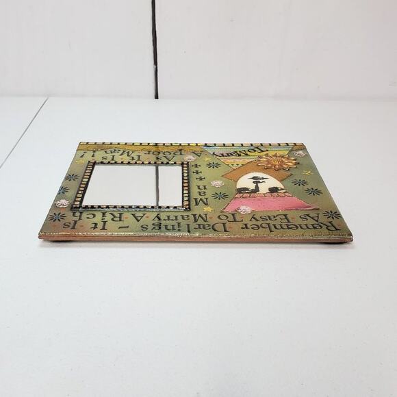 **SOLD** Handcrafted Decorative Witty Message Mirror Frame - Picture 5 of 8